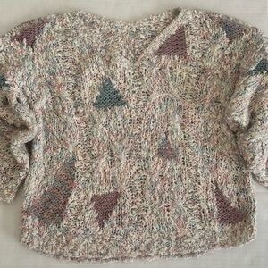 Women’s Lightweight Vintage Multicolored Pullover Sweater Size M